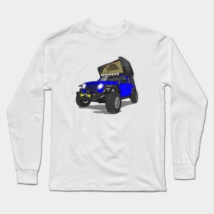 Jeep Wrangler Camp Time - Medium Blue Long Sleeve T-Shirt